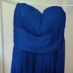 Strapless Cobalt Blue Floor Length Dress